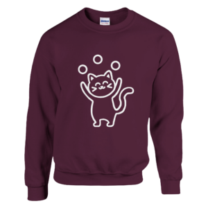 Cute Juggling Cat – Unisex Pullover mit Rundhalsausschnitt