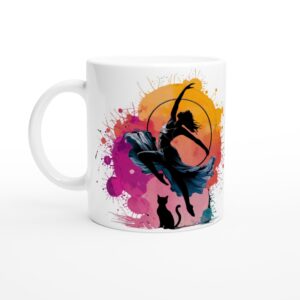Hoop Dance & Cat – Keramiktasse für gute Laune und kreative Pausen