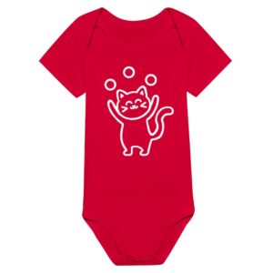 Baby-Body „Cute Juggling Cat“ – Kurzarm aus 100 % Baumwolle